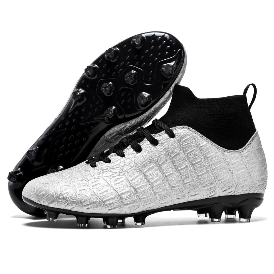 Men’s High-Top Football Training Shoes – Breathable Soccer Cleats with Ankle Sock Support