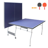 8FT Foldable Mid-Size Table Tennis Table Set – Portable Indoor Ping Pong Table with Net, Paddles & Balls