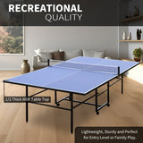 9FT Foldable Mid-Size Table Tennis Table Set – Portable Indoor Ping Pong Table with Net, Paddles & Balls