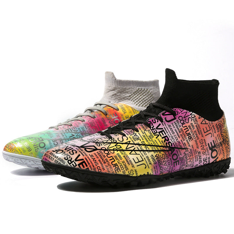 Kids High-Top TF Soccer Cleats – Boys & Girls Turf Football Shoes