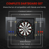 SPORTNOW Bristle Dartboard Cabinet Set – Professional Sisal Board with 6 Steel Tip Darts