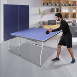 8FT Foldable Mid-Size Table Tennis Table Set – Portable Indoor Ping Pong Table with Net, Paddles & Balls
