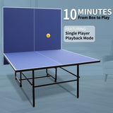 9FT Foldable Mid-Size Table Tennis Table Set – Portable Indoor Ping Pong Table with Net, Paddles & Balls