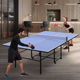 9FT Foldable Mid-Size Table Tennis Table Set – Portable Indoor Ping Pong Table with Net, Paddles & Balls