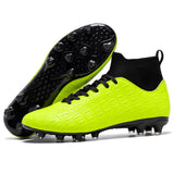 Men’s High-Top Football Training Shoes – Breathable Soccer Cleats with Ankle Sock Support