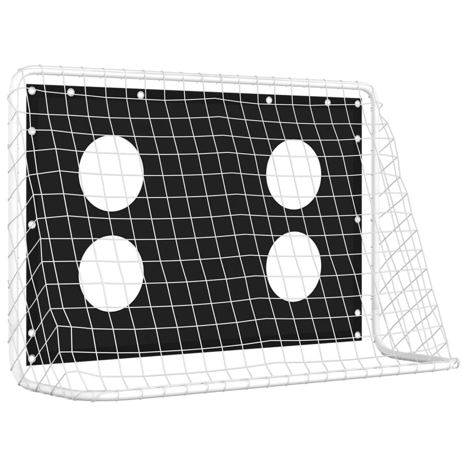 184x61x122 cm Steel Football Goal with Target Wall – Training & Practice Net