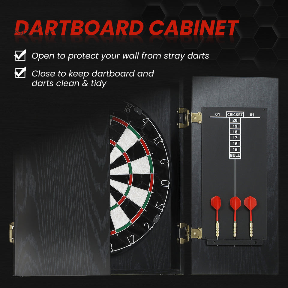 SPORTNOW Bristle Dartboard Cabinet Set – Professional Sisal Board with 6 Steel Tip Darts
