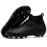 Men’s High-Top Football Training Shoes – Breathable Soccer Cleats with Ankle Sock Support