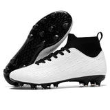 Men’s High-Top Football Training Shoes – Breathable Soccer Cleats with Ankle Sock Support