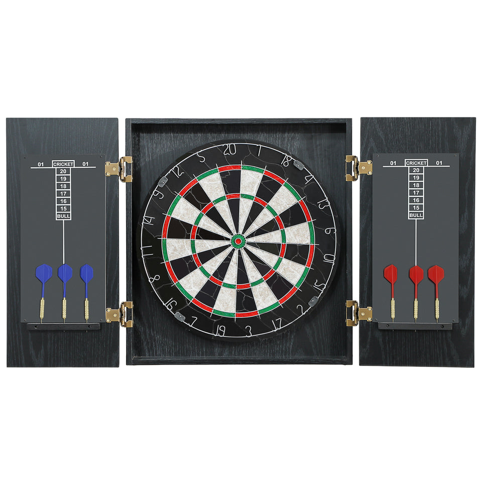 SPORTNOW Bristle Dartboard Cabinet Set – Professional Sisal Board with 6 Steel Tip Darts