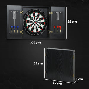 SPORTNOW Bristle Dartboard Cabinet Set – Professional Sisal Board with 6 Steel Tip Darts