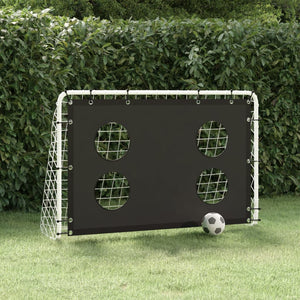 184x61x122 cm Steel Football Goal with Target Wall – Training & Practice Net