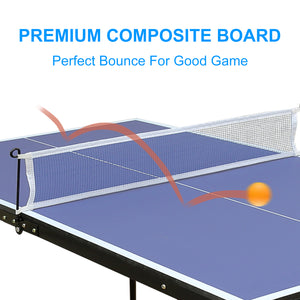 Foldable Portable Table Tennis Table Set – Indoor Ping Pong Game Table
