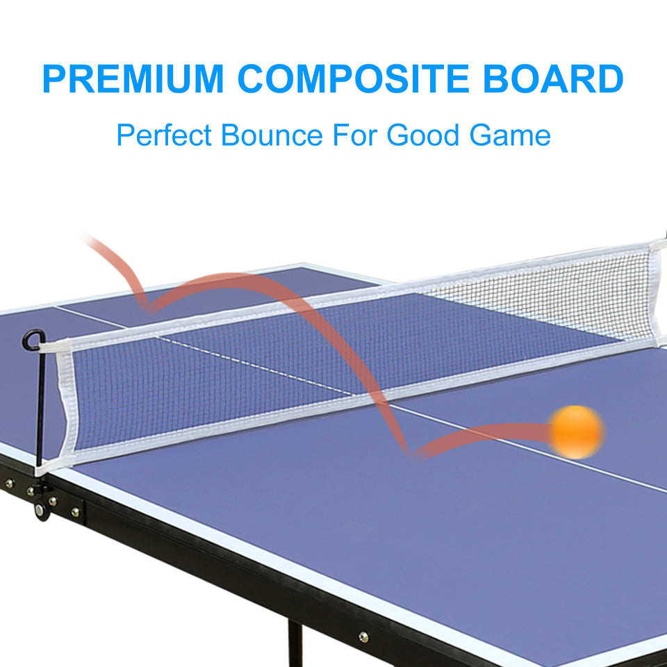 Foldable Portable Table Tennis Table Set – Indoor Ping Pong Game Table