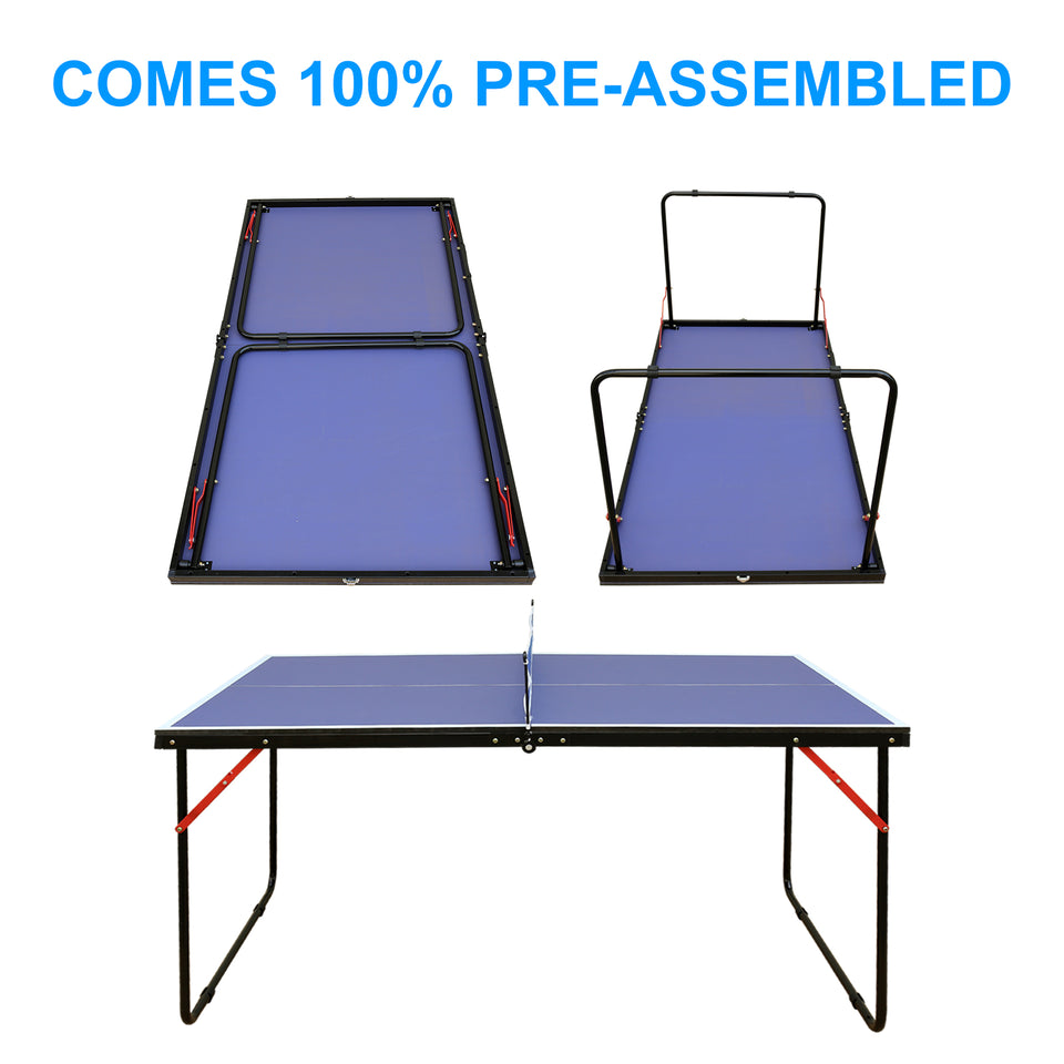 Foldable Portable Table Tennis Table Set – Indoor Ping Pong Game Table